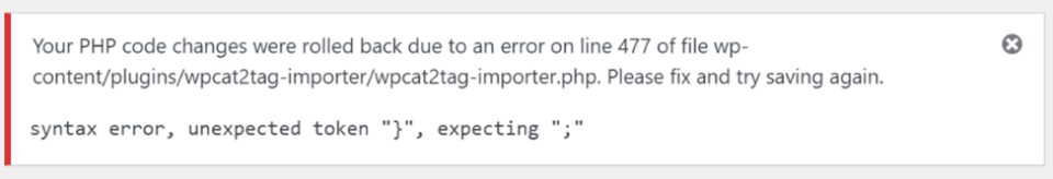 How to Fix the “Parse Error: Syntax Error, Unexpected” in WordPress