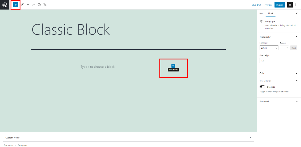 How to Use the WordPress Classic Block