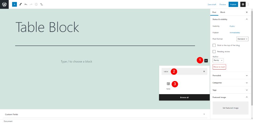 How to Use the WordPress Table Block