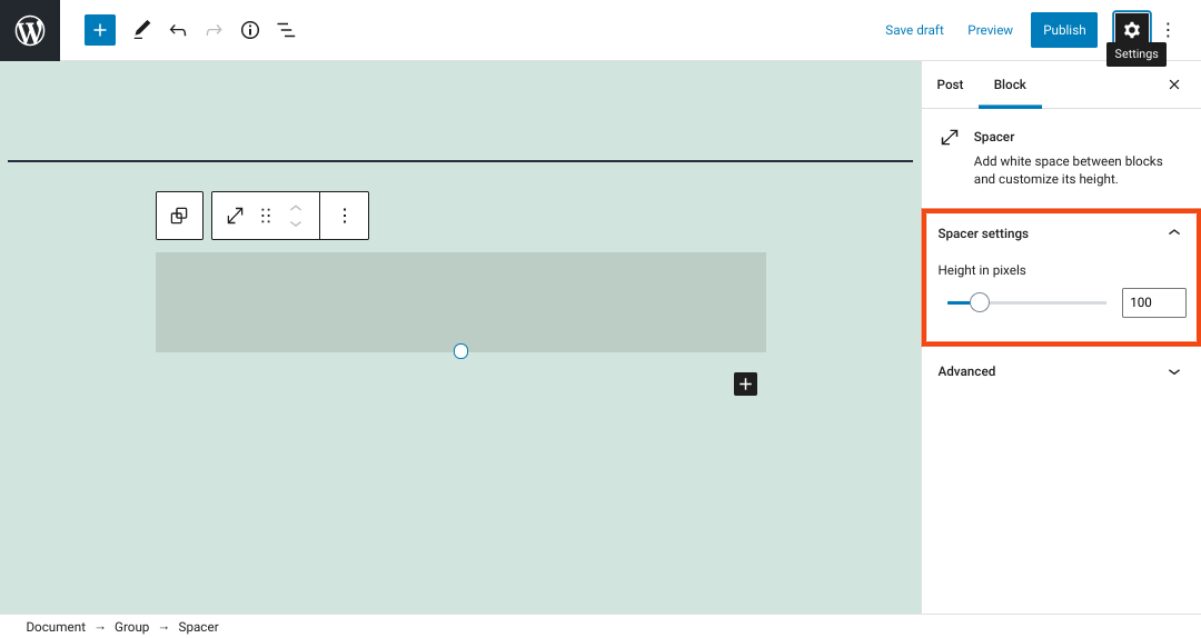 How to Use the WordPress Spacer Block