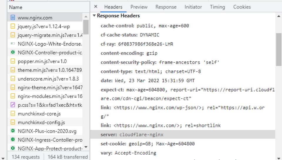 The server name in Dev Tools